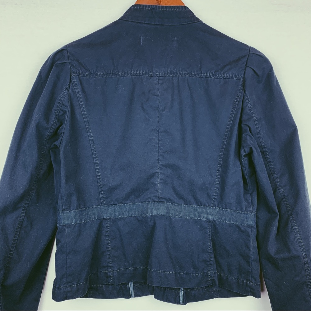 Loft Military Utility Button Ruffle Sleeve Jacket - Picture 4 of 10